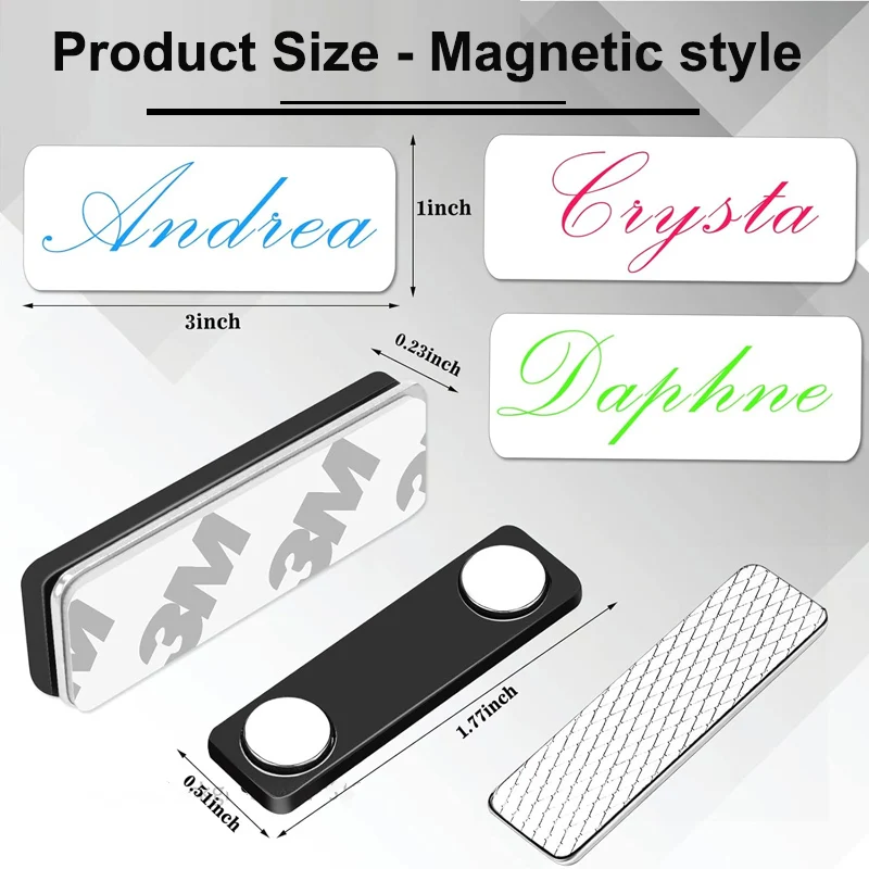 Personalized Name Tag With Pin 10Pcs Plastic Name Id Badge Holders With Clips Round Corners Nametags Labels Tags For Management