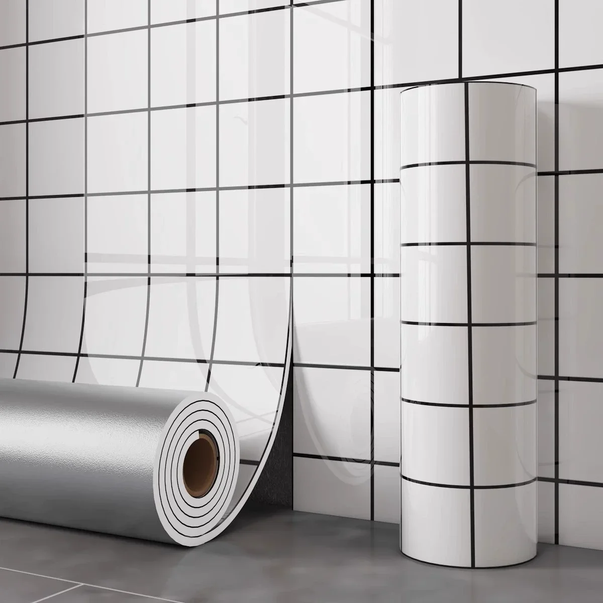 1 rol marmer dik schuim imitatie keramische tegels zelfklevend behang slaapkamer behang badkamer waterdichte muursticker