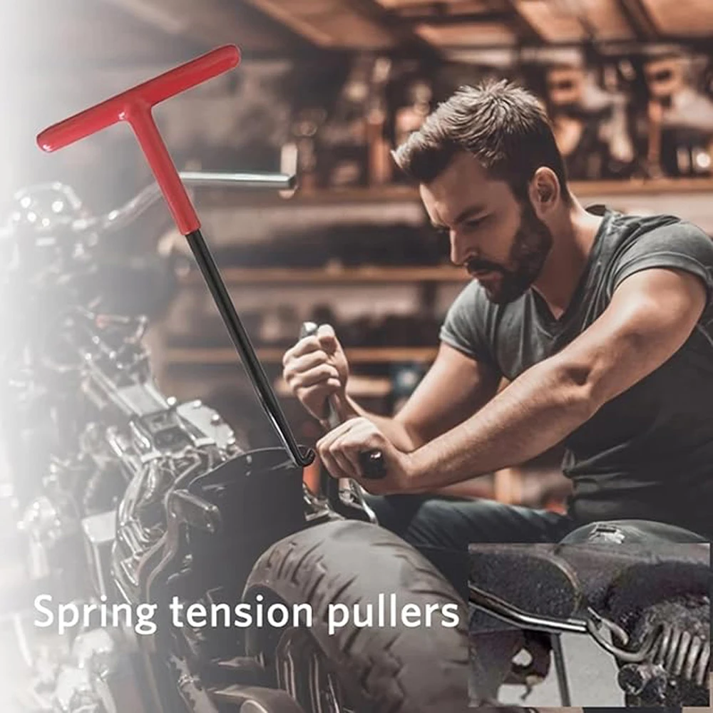 Durable Exhaust Spring Hook - T Shaped Handle Puller Tool for Motorcycle Bike Vehicle Exhaust Pipe Installation & Removal