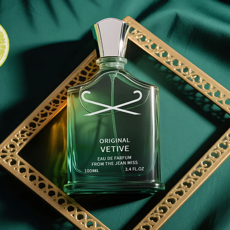 Perfume Masculino de Larga Duración: Fragancia Pura de Vetiver para el Verano, 100 ml, Aroma Amaderado con un Toque Fresco y Natural de Limón, Perfume Masculino para el Verano