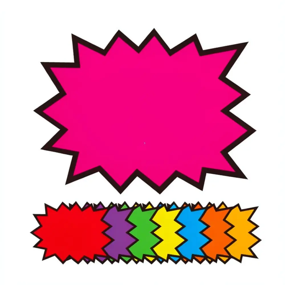 Neon Advertising Price Cards Vibrant Promotional Signage Paper Tag Inserts Retail Store Sales Shelf Sticker Supplies