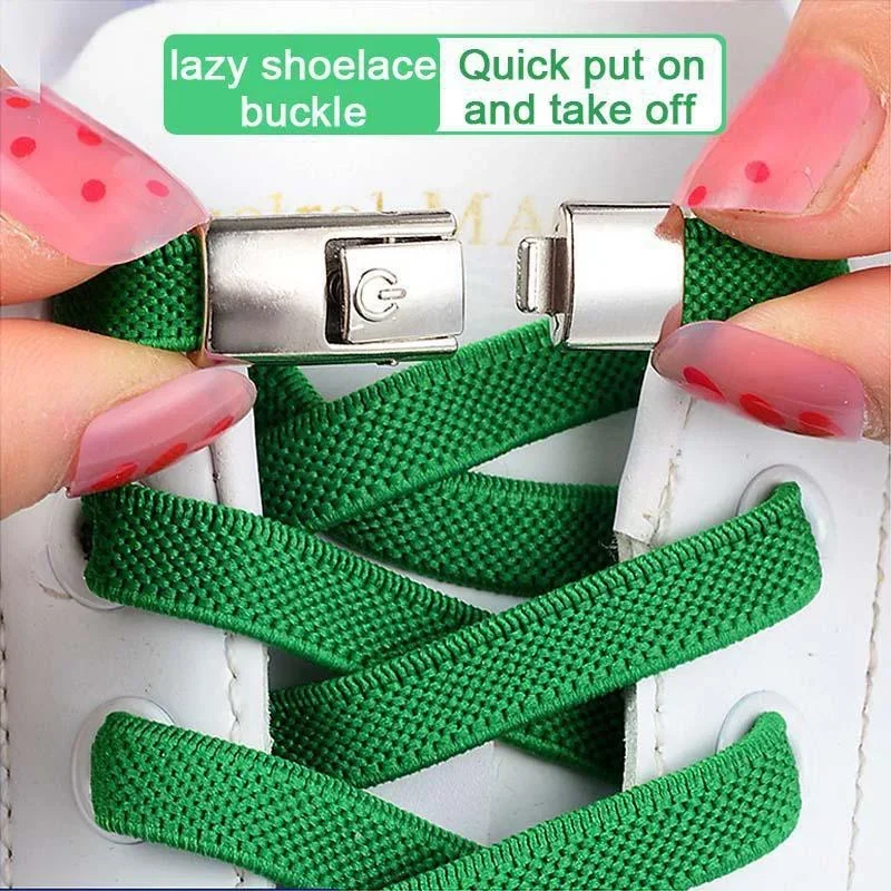 YRZL No Tie Shoe Laces Press Lock Shoelaces Without Ties Elastic Laces Sneaker Kids Adult Widened Flat Shoelace for Shoes