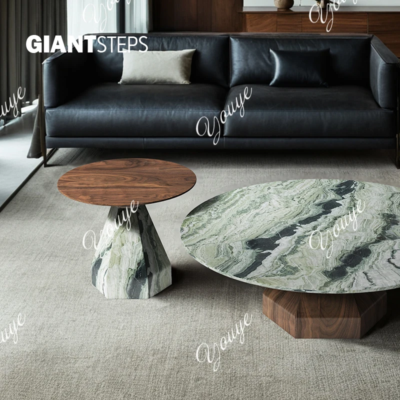 Natural marble edge few living room home light luxury high-end modern simple acrylic suspension medieval sofa corner few