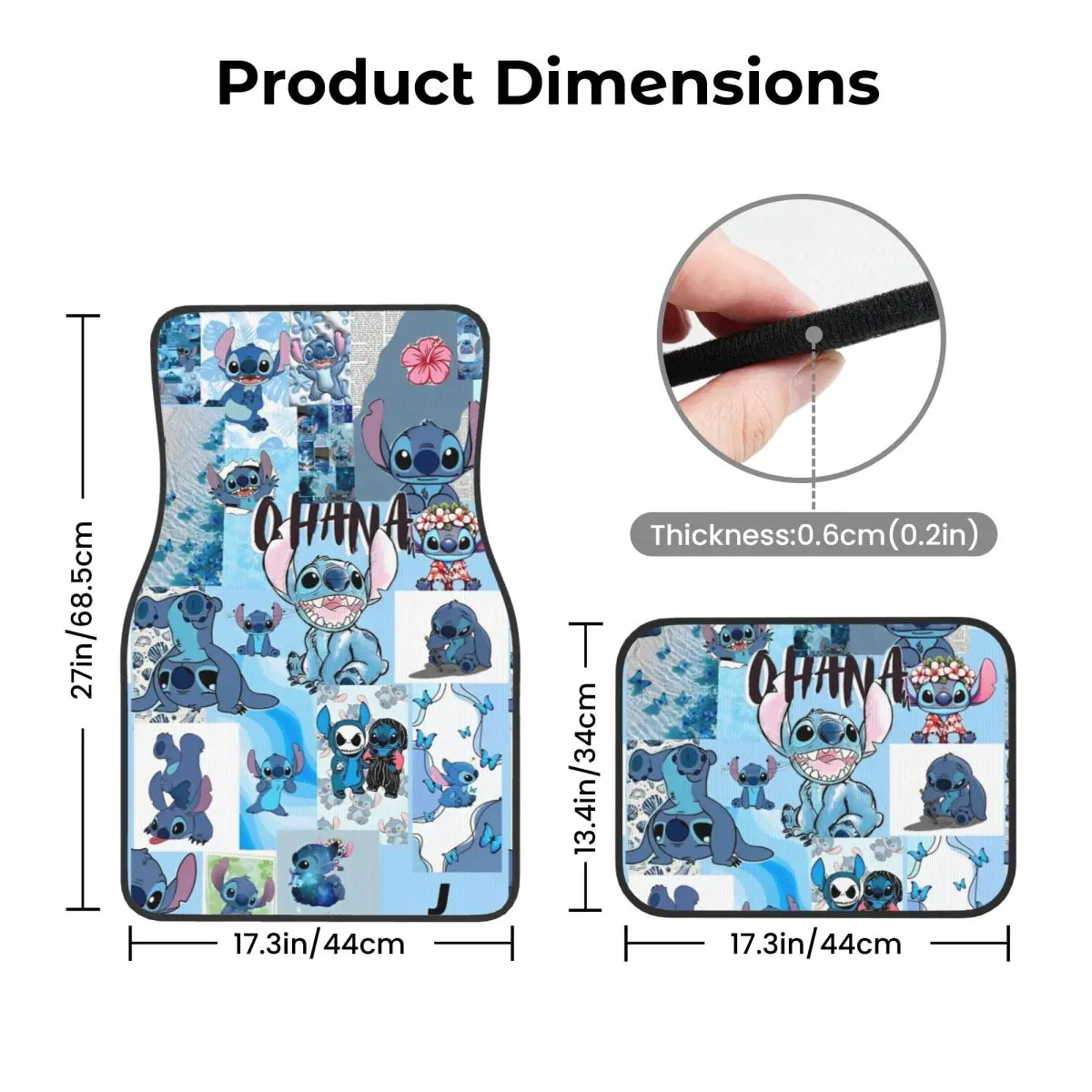 مجموعة سجادة أرضية السيارة الغريبة من Lion Stitch مكونة من 4 حصيرة أرضية عالمية مضادة للانزلاق مناسبة لشاحنات سيارات الدفع الرباعي