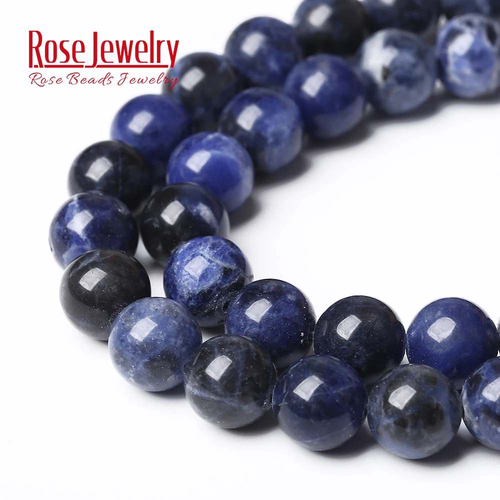 Natural Stone Deep Blue Sodalite Round Loose Beads 15\