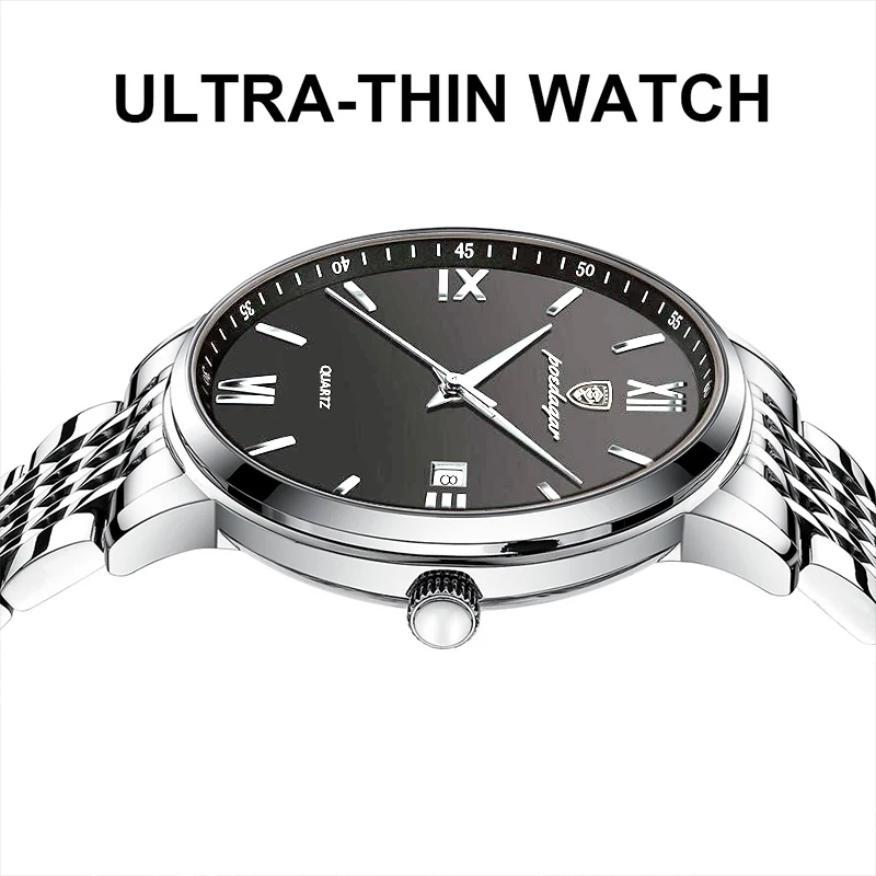 POEDAGAR ساعات الأعمال الفاخرة للرجال مقاوم للماء الفولاذ المقاوم للصدأ تاريخ الذكور ساعة بسيطة موضة كوارتز ساعة يد رجالي reloj