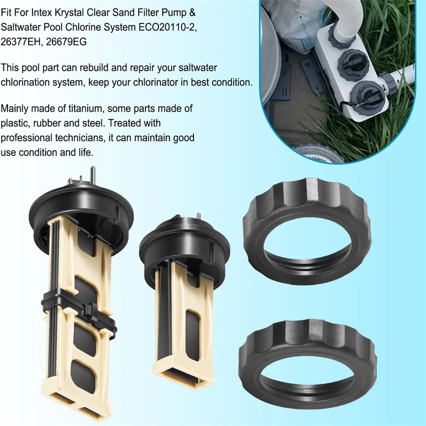ANX 13043 & 12875 ECO Elektroden-Ersatzset Krystal Clear Pump ECO20110-2 26377EH 26679EG Salzwasser-Pool-Chlor 15K Gal – Detail 5