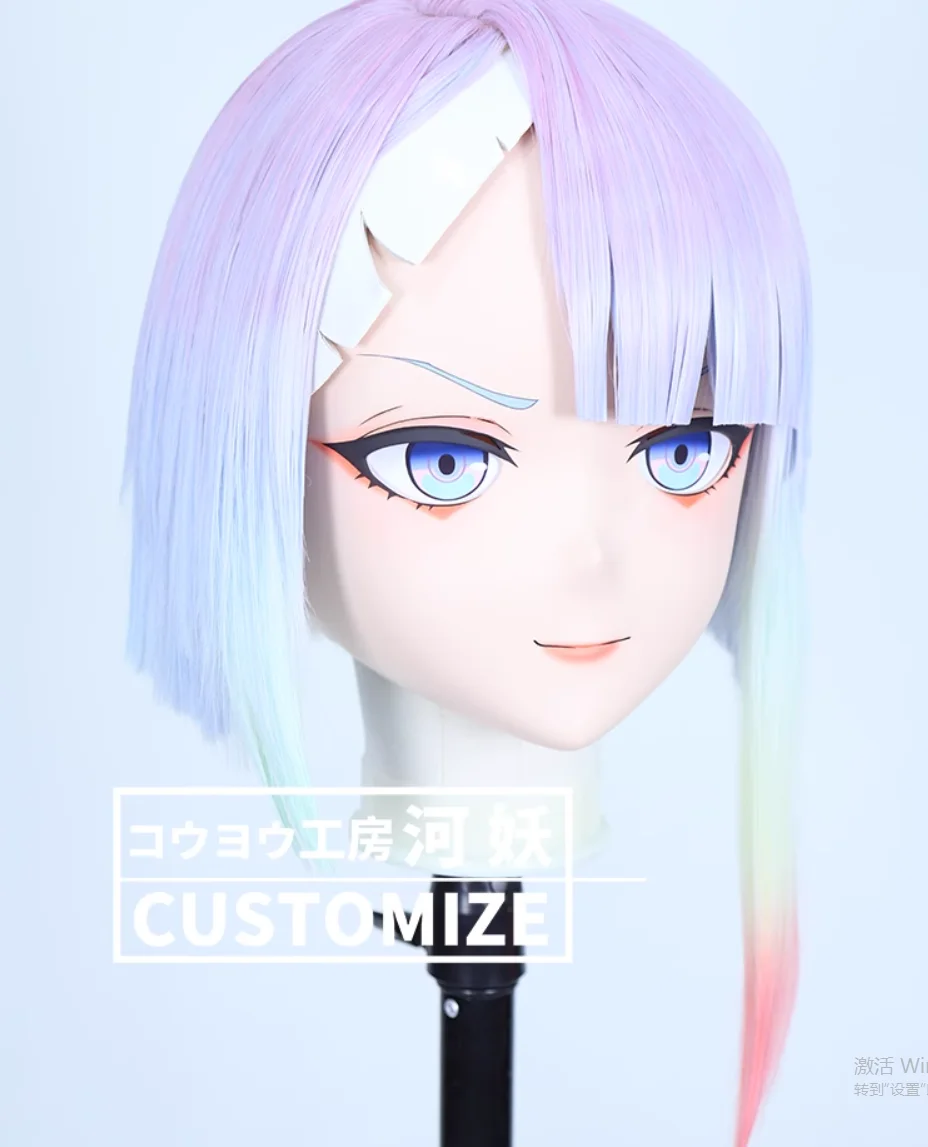 C-412-41 Customize Full Head Resin Cartoon Cosplay Japanese Character Anime Role Play Crossdress Kigurumi Mask With Back Shell