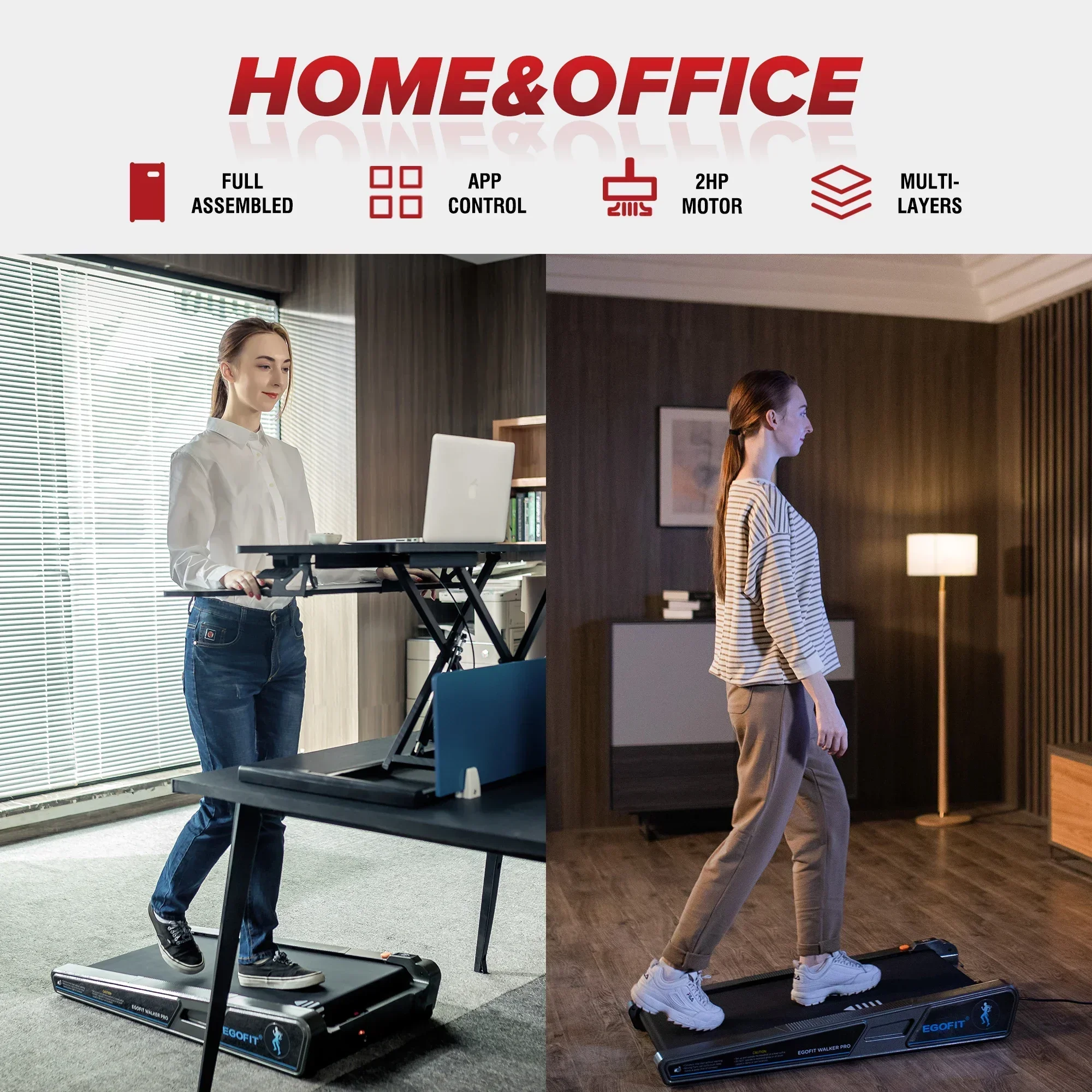 Folding Treadmill Walker Pro SP Motorized Under Desk Running Machine for Home & Office Exercise Equipment Cadio Training