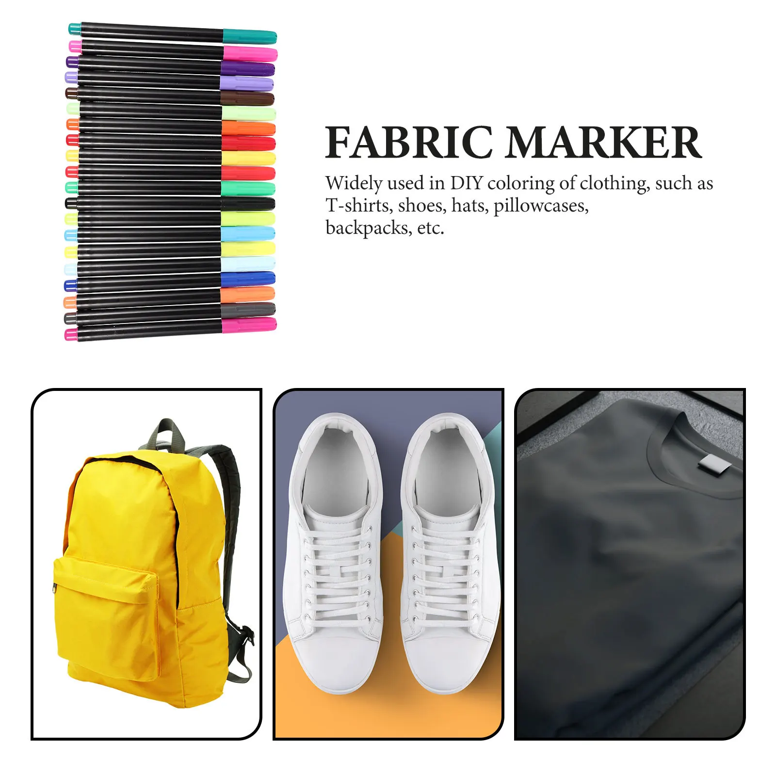 

20Pcs Fabric Marker Multi-Function Portable Paint Pens for Household Clothes Shoes DIY Graffiti Fabric Marker Paint Accessories