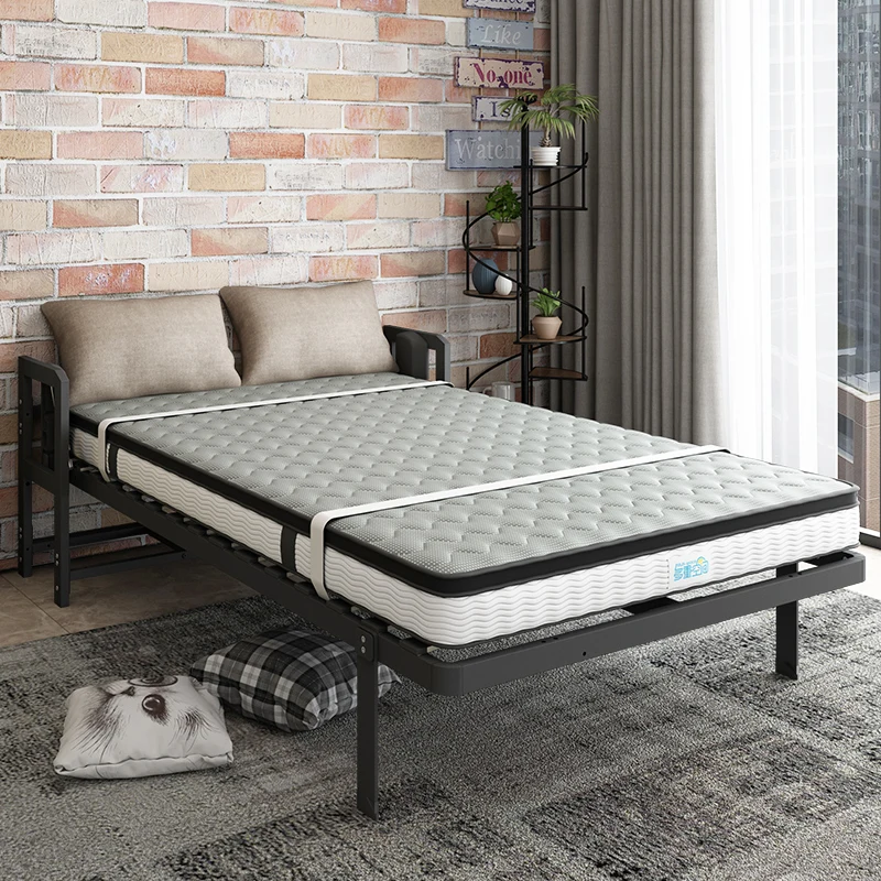No box, automatic foot invisible bed, multi-functional wall bed, wrought iron industrial wind Murphy bed folding bed hardware ac