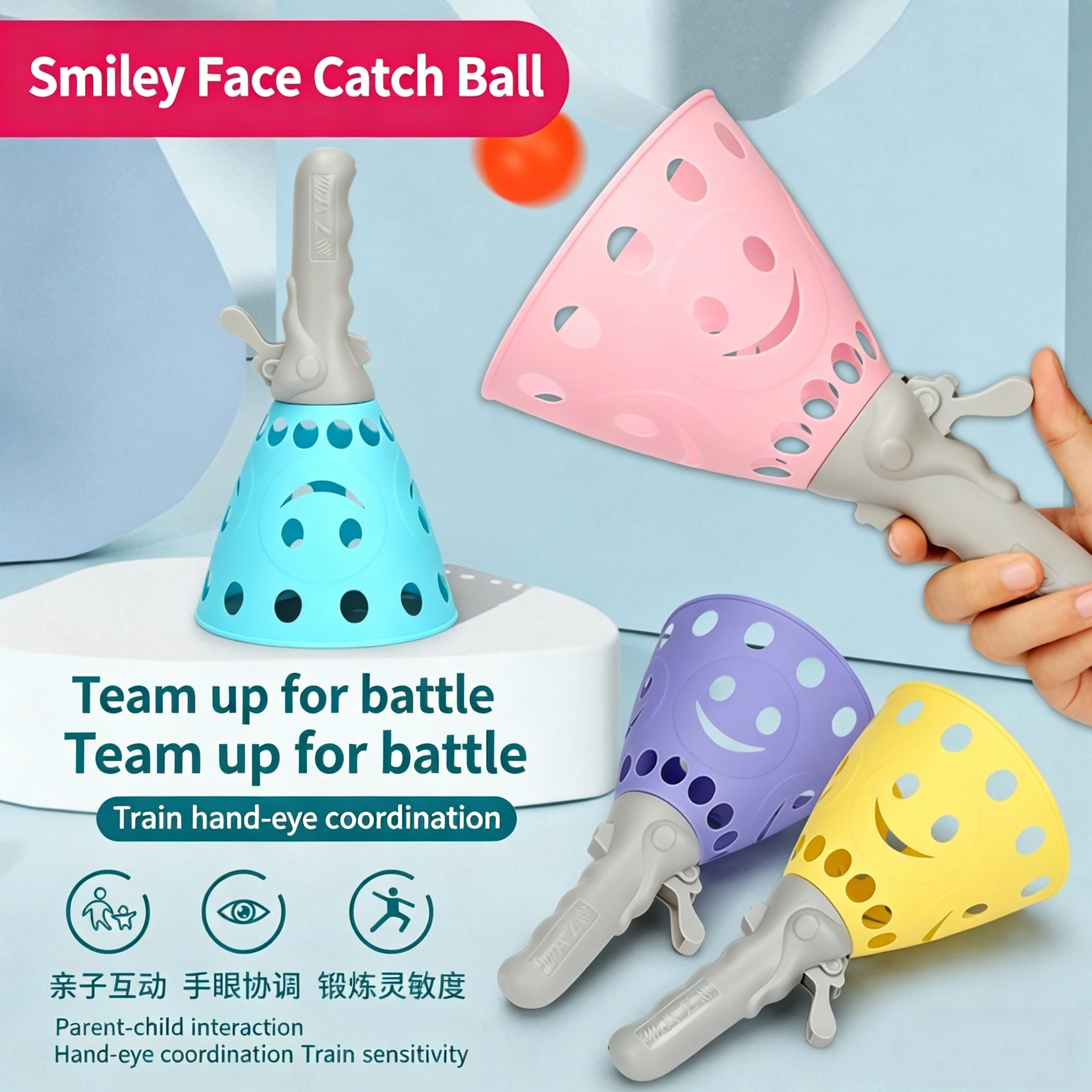 Outdoor Indoor Pass-Catch Ball Game for Kid Catching Ball Family Games Toy for Summer Beach Interaction Party Outdoor Activities