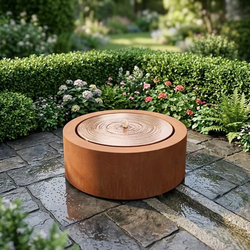Outdoor Galvanized Steel Water Feature Powder Coated Garden Fountain for Backyard Patio Installation