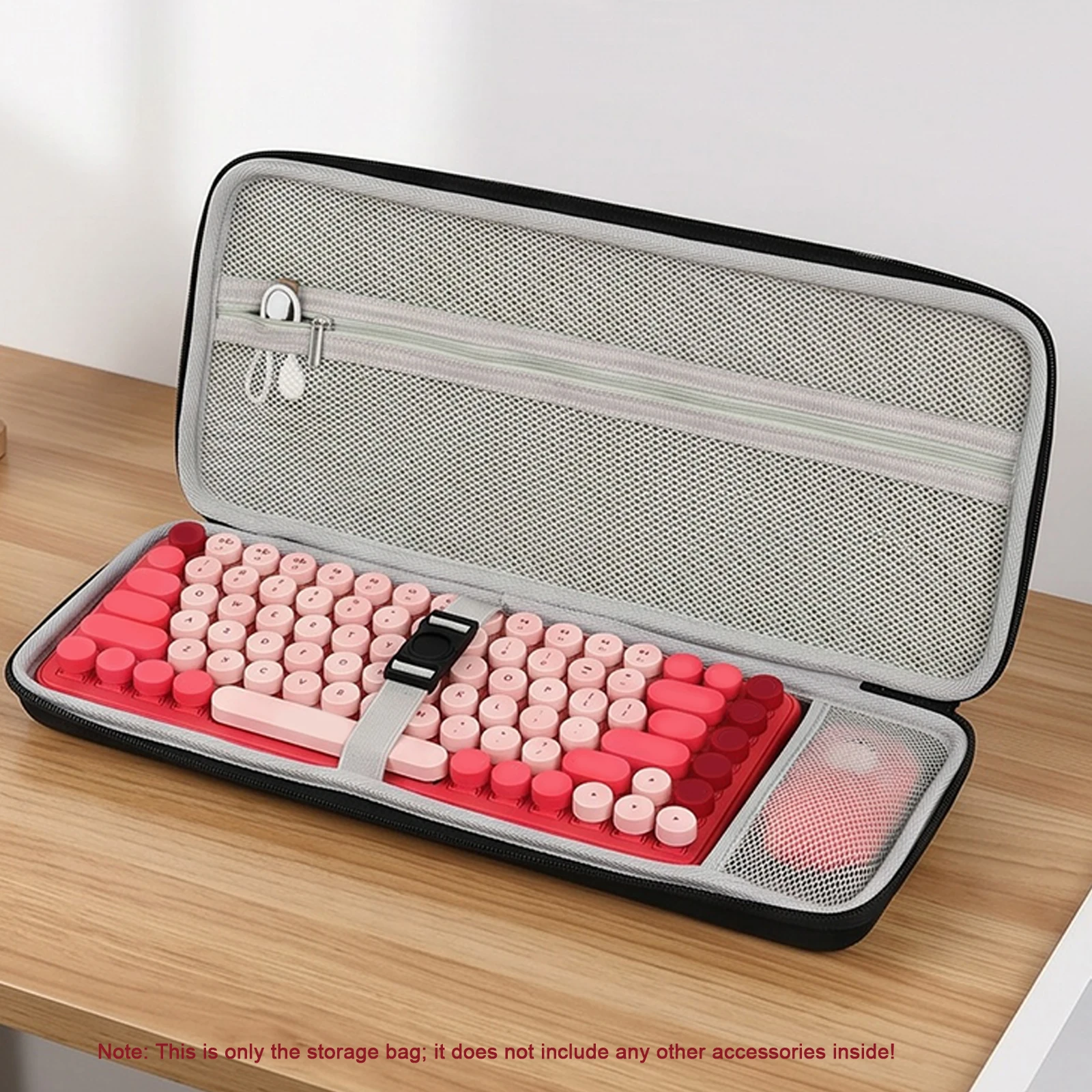 For  Pop Keys Wireless Keyboard Carrying Case with Fixed Strap Keyboards & Mouse Combo Bag Anti-Scratch for Outdoor Trip