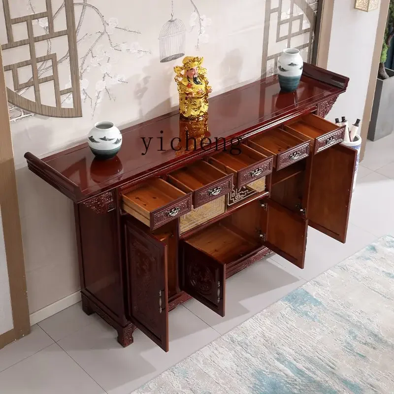 Xl Solid Wood Altar Incense Burner Table Household Buddha Shrine Cabinet Desk Incense Table