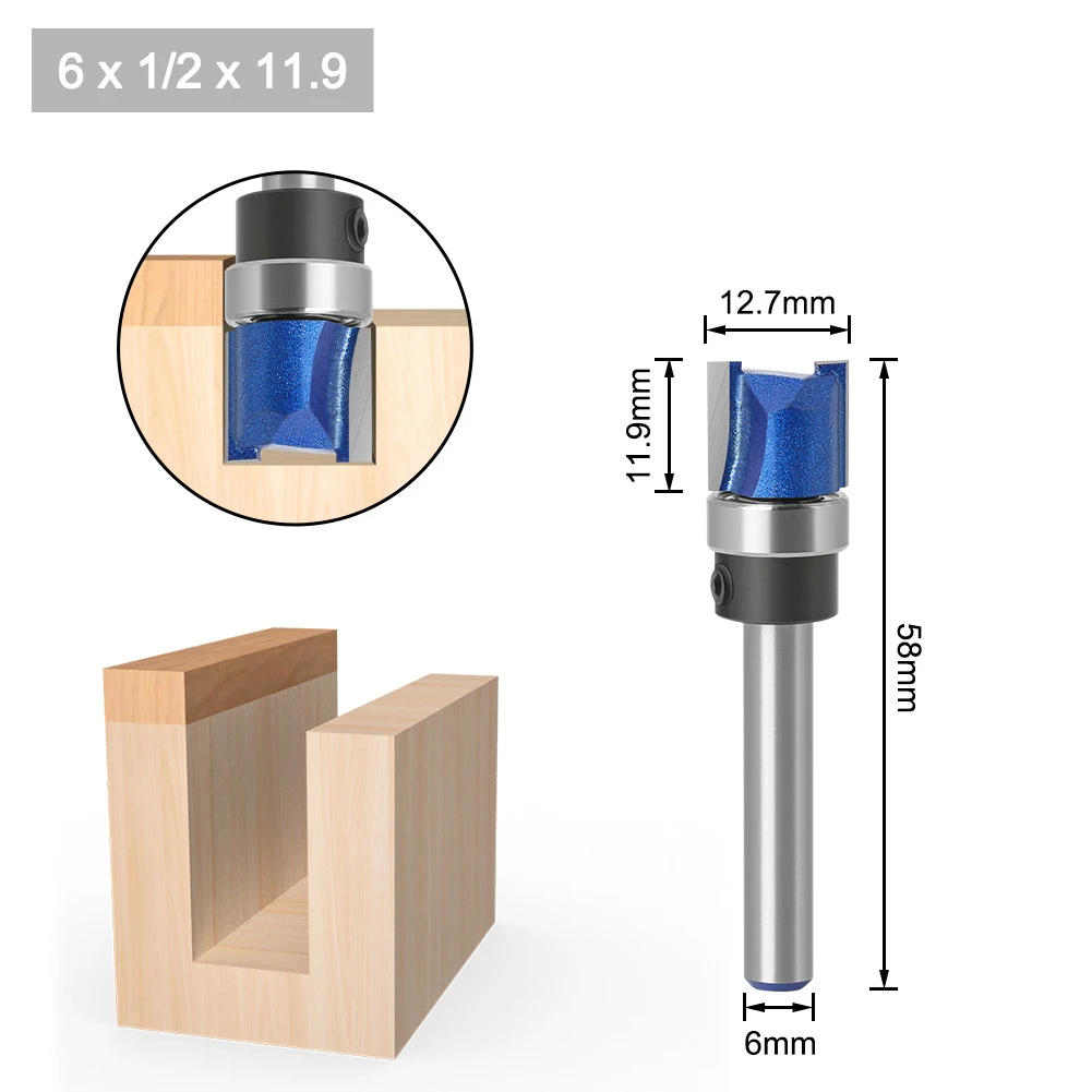

Ool Router Bits Cemented Carbide Hardwood Industrial Particleboard Trim Pattern Wood Acrylic Bearing Flush 4pcs/Set