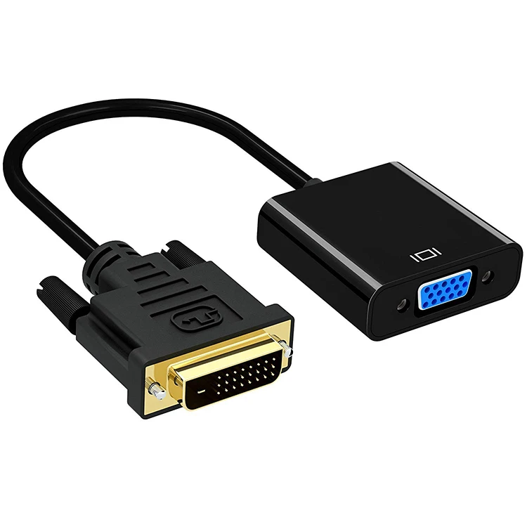 Full HD 1080P DVI-D to VGA Adapter 24+1 25Pin Male to 15Pin Female Cable Converter for PC Computer HDTV Monitor Display