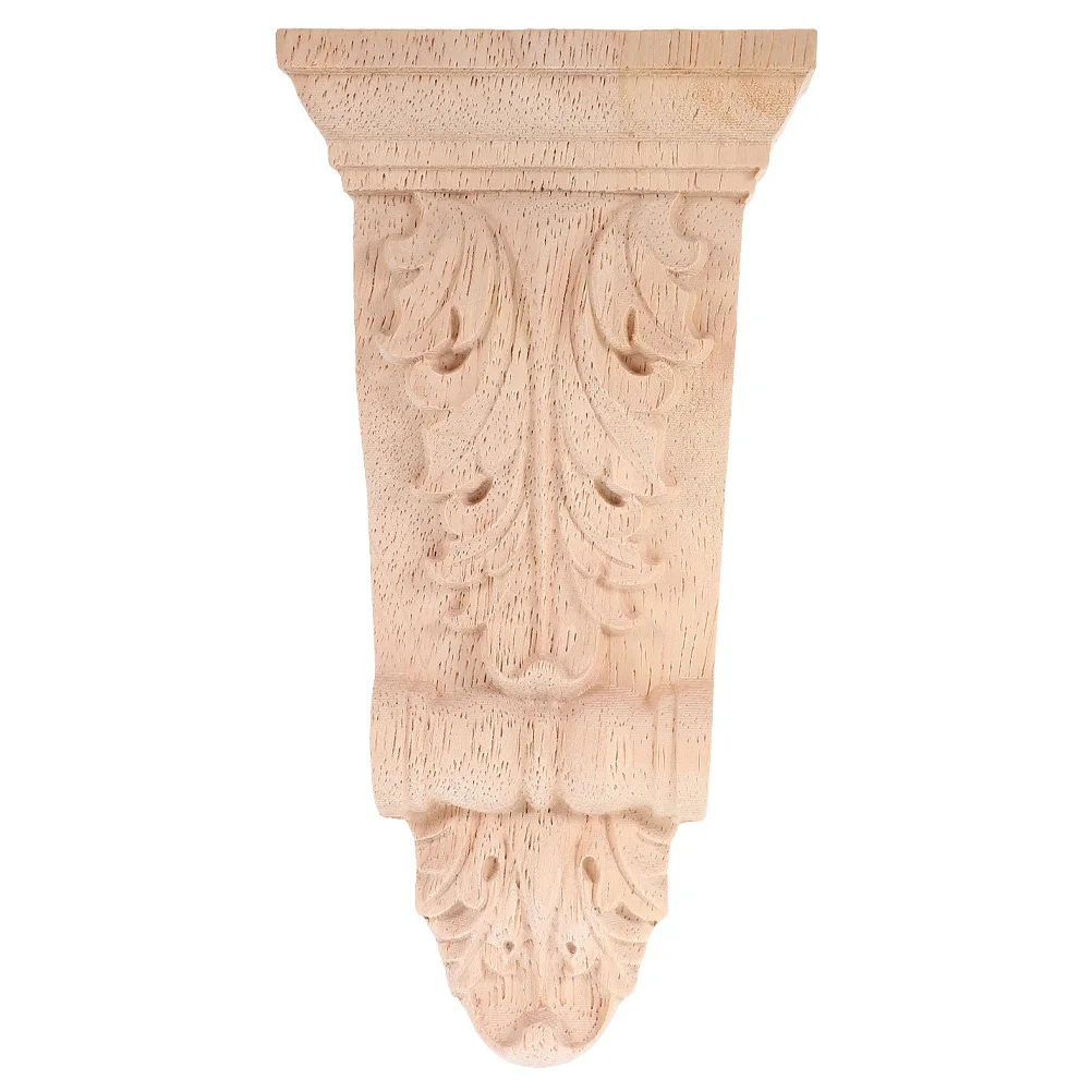 

2pcs Unfinished Wooden Corbels For Doorway Large Decorative Wood Carved Shelf Brackets European Style Solid Wood Trim For