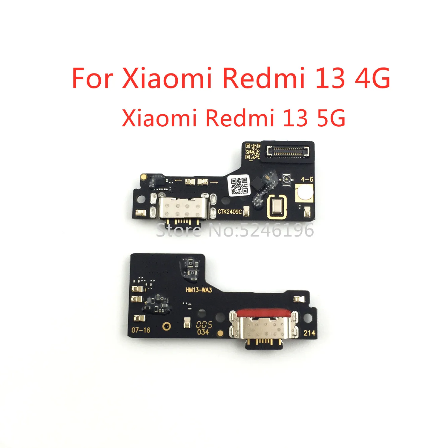

1pcs USB Port Connector Dock Charging Board Flex Cable For Xiaomi Redmi 13 4G For Xiaomi Redmi 13 5G Replace parts