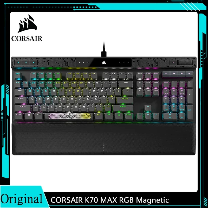 CORSAIR K70 MAX RGB Magnetic-Mechanical Wired Gaming Keyboard Adjustable Actuation MGX Switches Rapid Trigger Mode  PBT Double