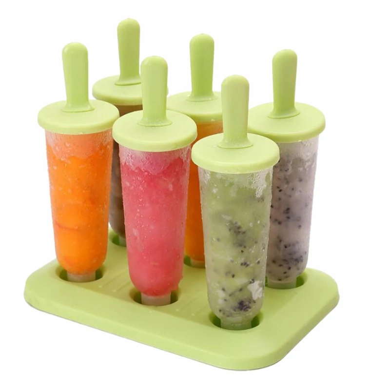 Molde de forma redonda para polos, accesorio para hacer helados, postre, cocina, batido de frutas, verde, L