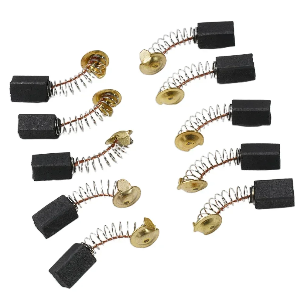 10pcs Carbon Brushes Kit For Electric Motors 13 X 7.5 X 6.5mm Replacement Part 20mm Spring Length Carbon Brush