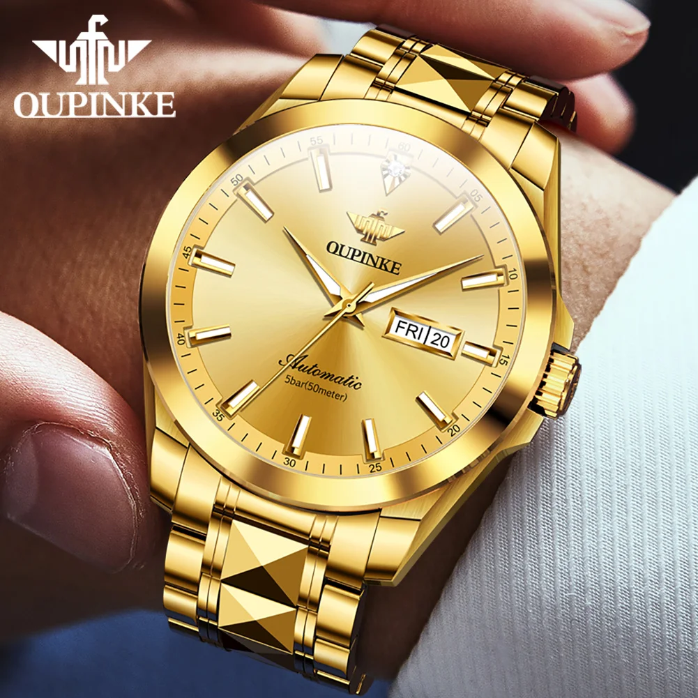 OUPINKE 3223 Classic Automatic Mechanical Men's Watch Date Waterproof Top Luxury Brand Man Hand Clock