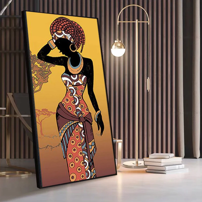 

CHENISTORY 60x120cm Pictures By Number Sexy Black Woman Oil Painting By Number Drawing On Canvas Art Gift