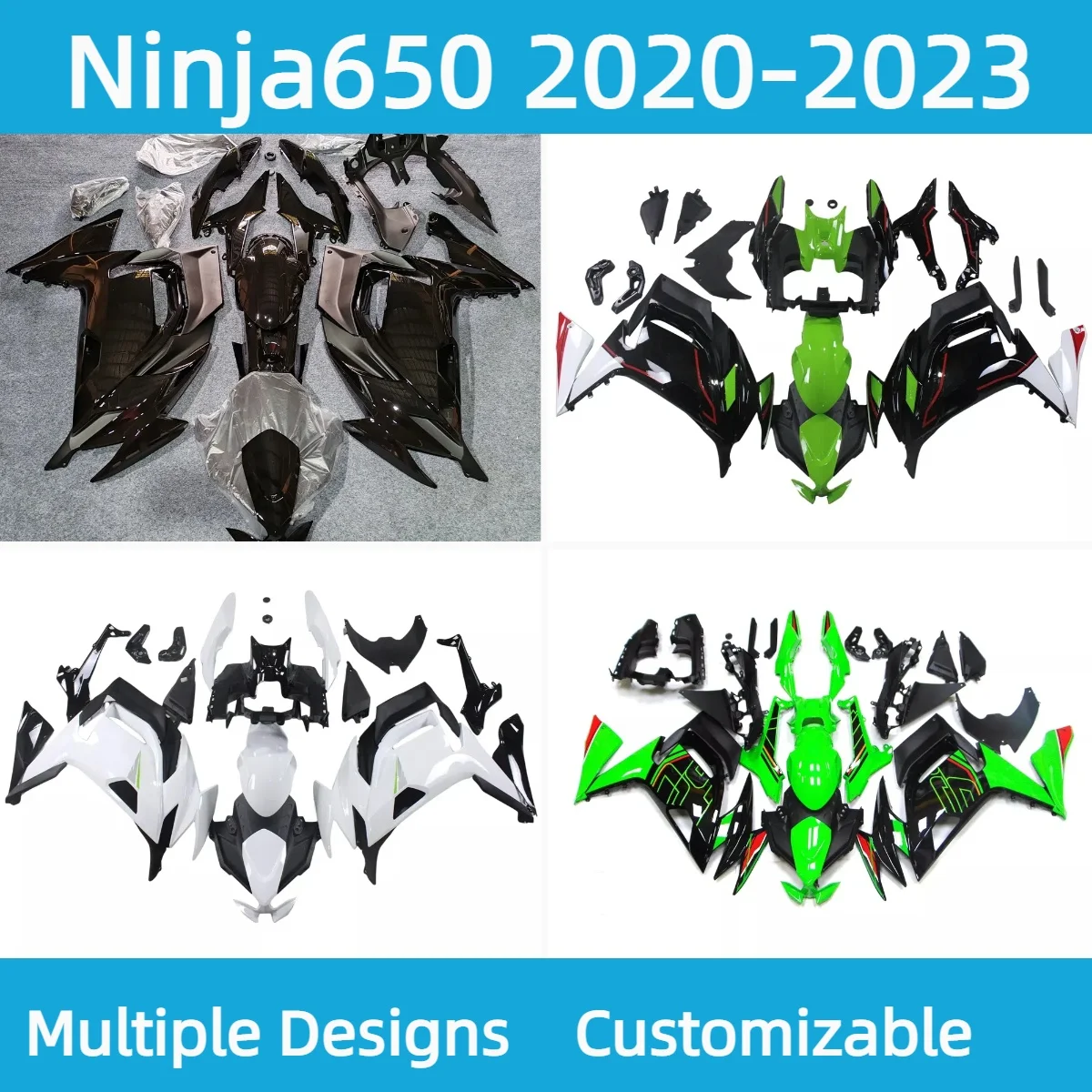 

For Kawasaki Ninja650 2020 2021 2022 2023 Cool Fairing Kit ER6F 20 201 22 23 Motorcycle Fairings Set Body Parts Plastic