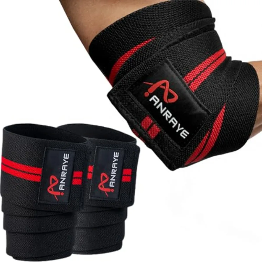 

Elbow Wraps for Weightlifting - 47" Adjustable Compression Straps and Brace for Joint Support 1 Pair,Elbow Wraps Weight Lifting