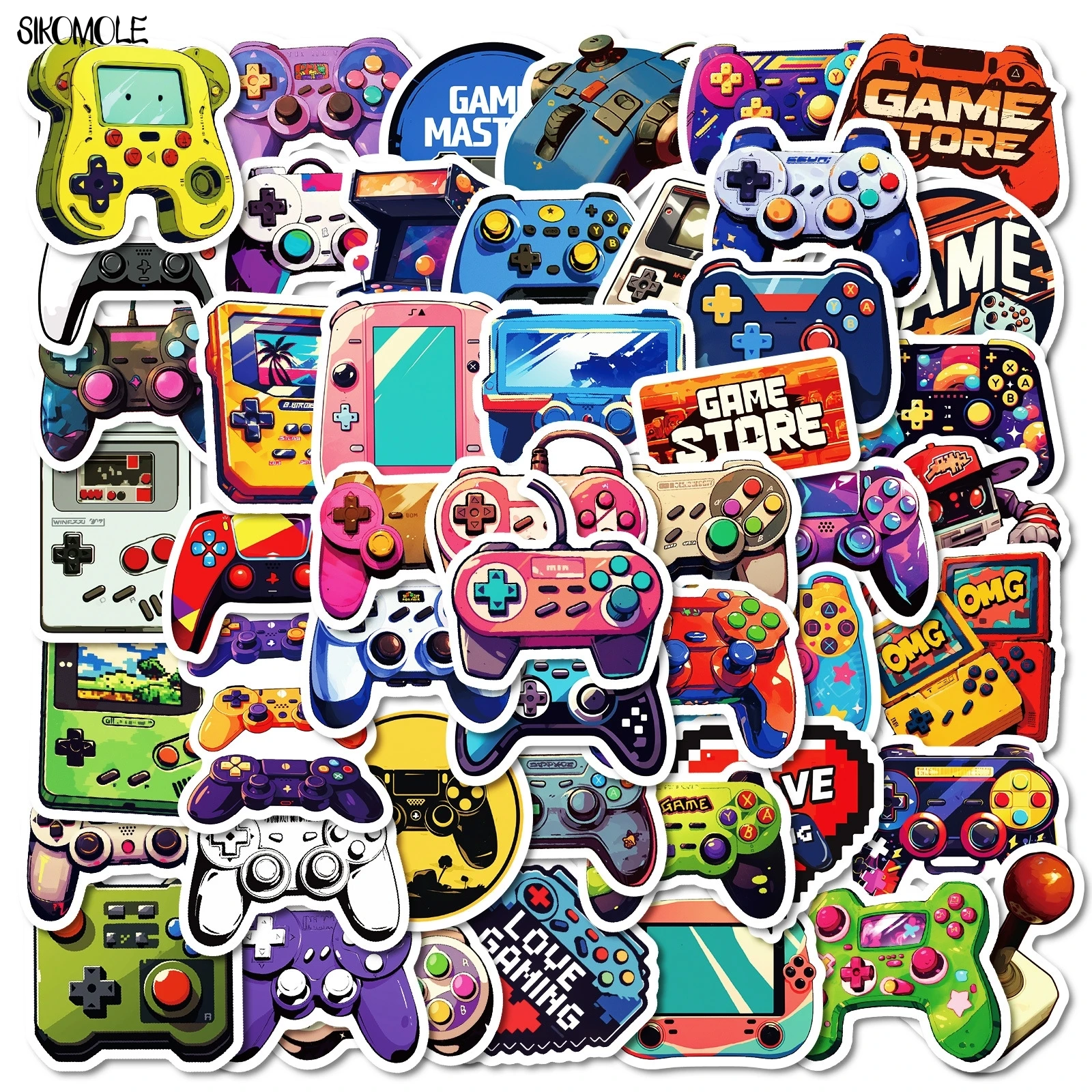 10/30/50pcs GamePad Stickers Cartoon Vintage Video Game Cool DIY Phone Laptop Guitar Travel Luggage Skateboard Graffiti Sticker