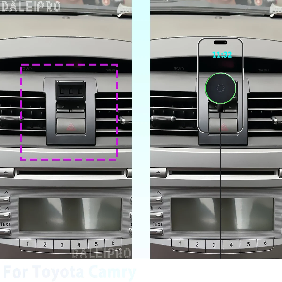 Made to measure for Toyota Camry XV40 2006-2009 2010 2011 Phone Holder Car Magnetic Phone Mount Smart Sensing Wireless Charging