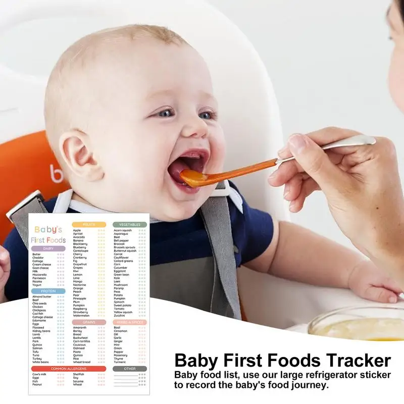 Baby Food Checklist Reusable Baby Feeding Tracker With Magnet Weaning Chart Baby Food Checklist Magnet Humanized 101 Foods