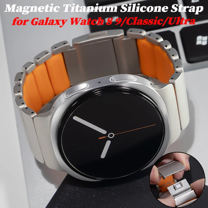Titan-Silikonarmband für Samsung Galaxy Watch 8 40/44mm Classic 46mm Metallband für Galaxy Watch Ultra Armband-Zubehör