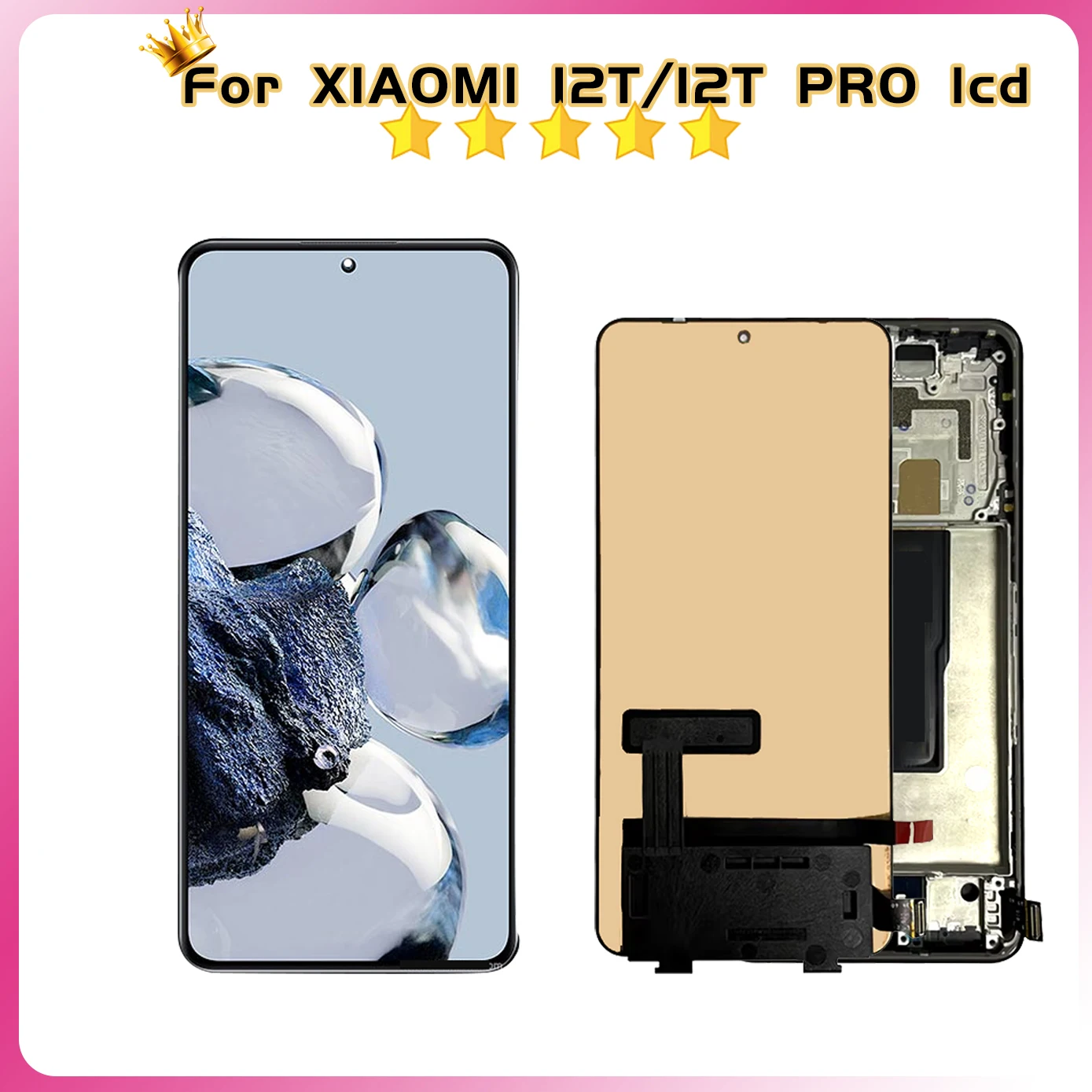 6.67\'\' AMOLED Replacement For Xiaomi Mi 12T LCD Display Touch Screen For Mi 12T Pro LCD 22081212UG Digitizer Assembly