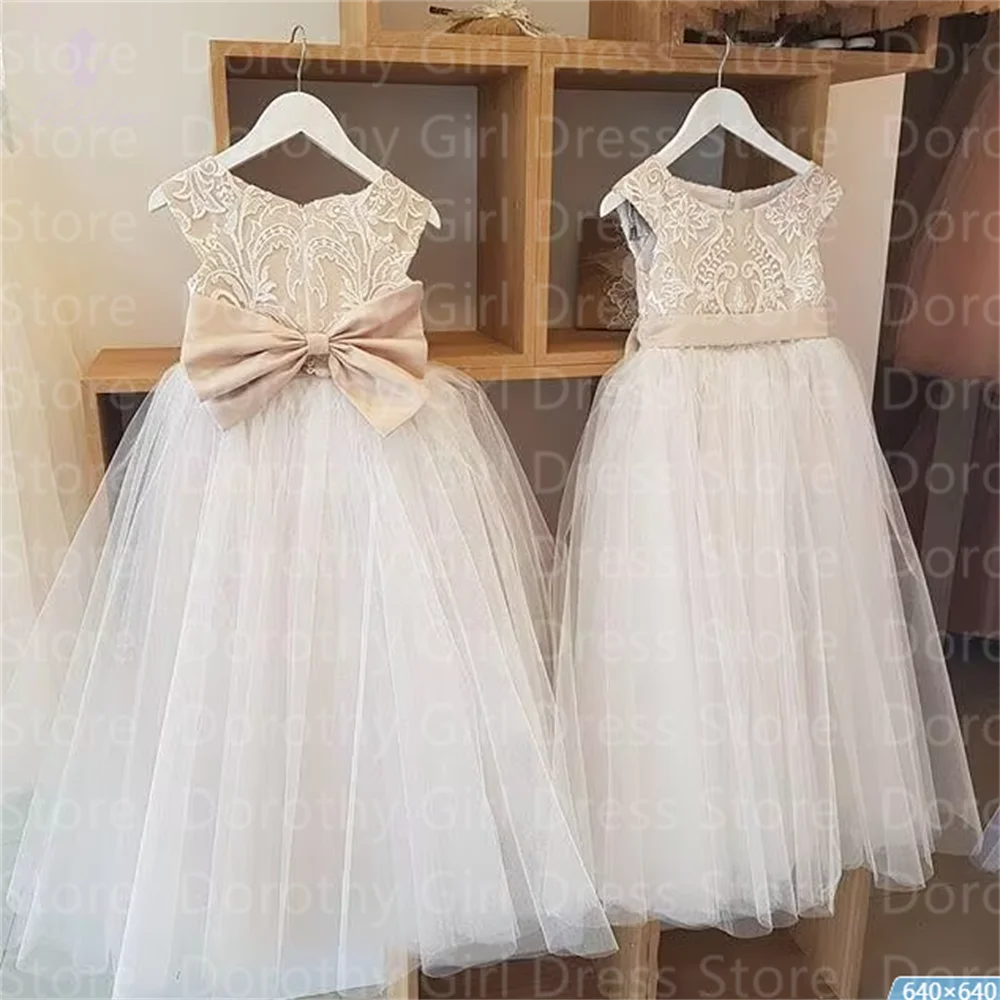 High Quality Lavender Little Girl Holiday Dresses Flower Girl Dresses For Weddings Lace Decoration Tulle Beauty Pageant