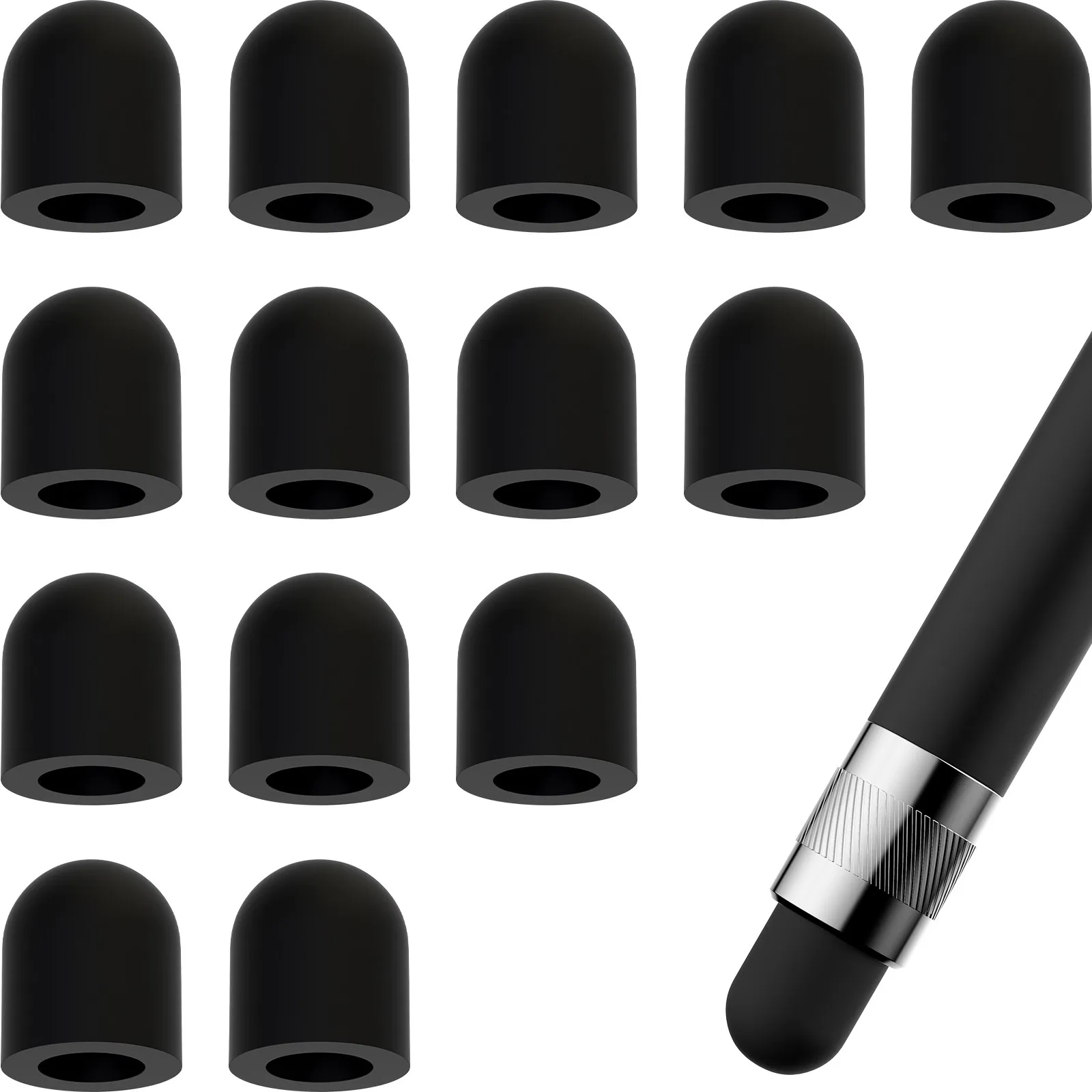 

15Pcs Silicone Stylus Tip Covers Replacement for Conductive Touch Pens Quiet Responsive Screen Protection Wide Device