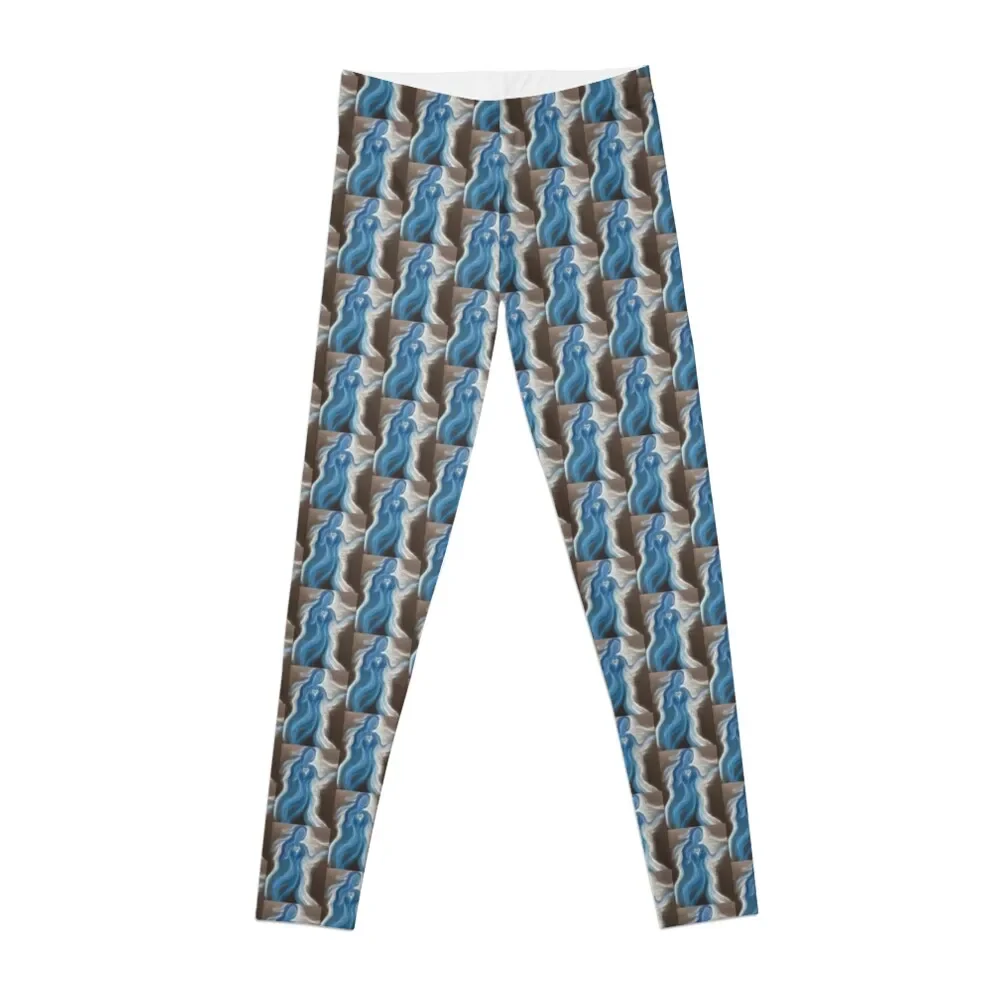 

The Healing Blue Heart Leggings Tight fitting woman gym top Women's push up Womens Leggings