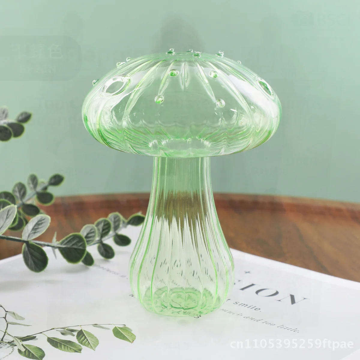 Creative Glass Mushroom Vase Hydroponic Wind Ornaments for Green Plants And Flowers Room Decoration