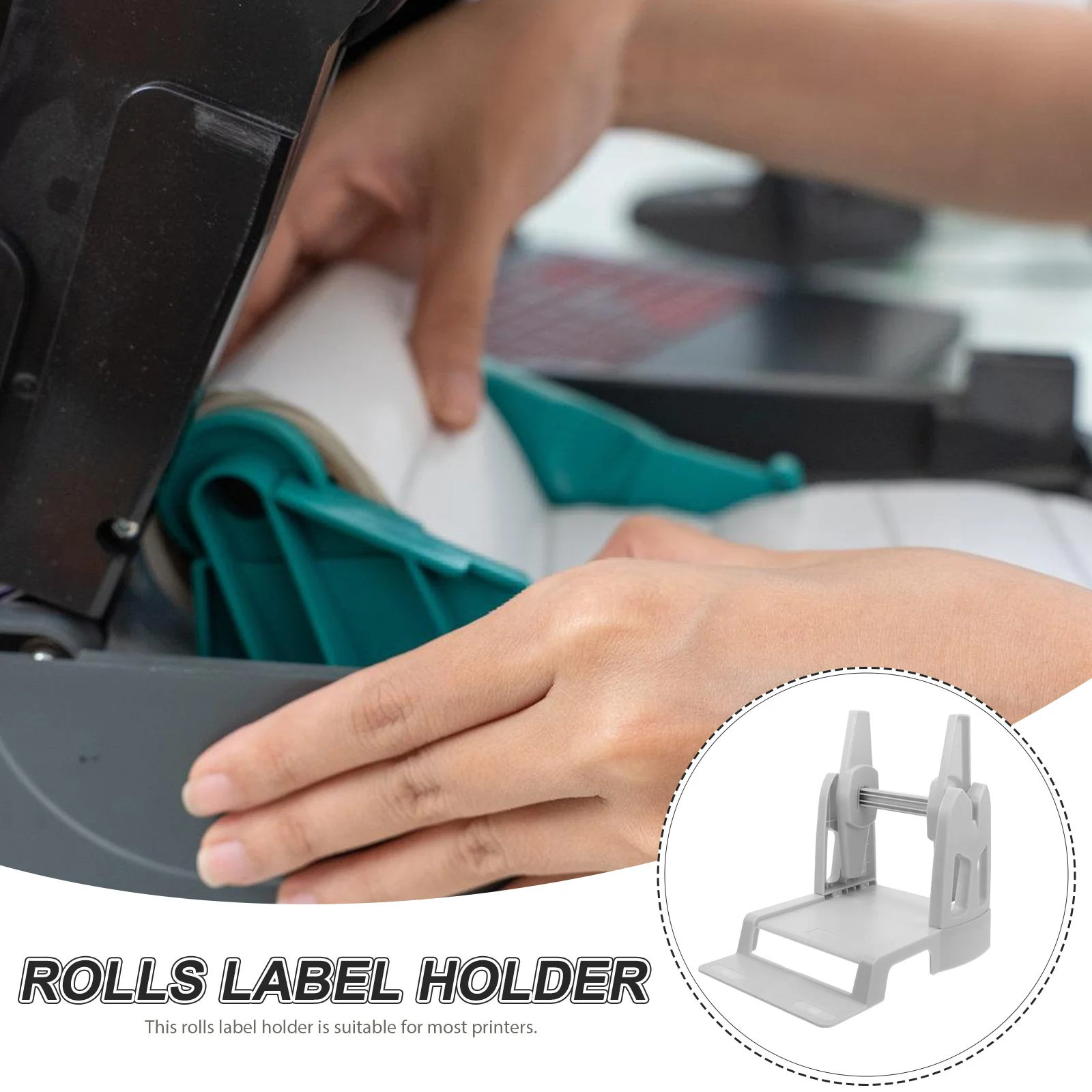 

Label Holder for Manual Winding Stand Holders Practical Thermal Printer Sticker External Rolls