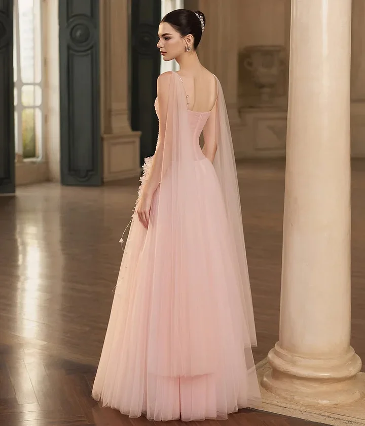 

Customized Exquisite Sweet Pleat A-line Floor Length Prom Gowns Women Spaghetti Strap Sleeveless Evening Dress Party Dress 2026