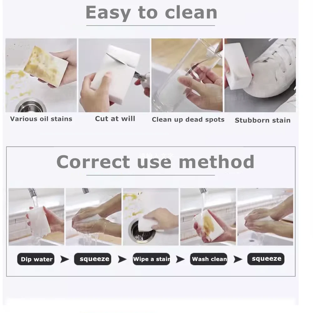 Melamine Sponge White Magic Sponge Eraser Cleaner Cleaning Sponge for Kitchen Bathroom Office Cleaning Tools 100x60x20mm