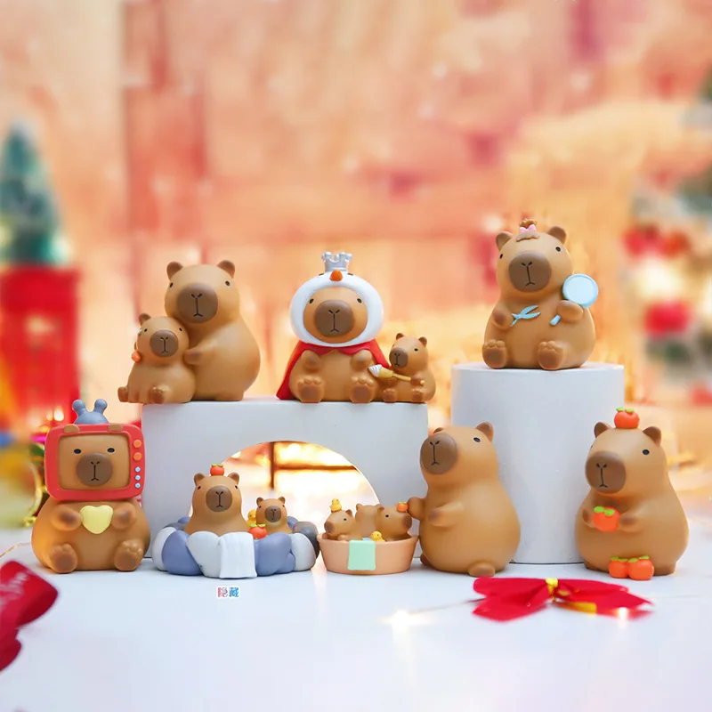 Hot Capybara Figure Blind Box Simulation Capibara Kawaii Anime Animals Figures Doll Children Birthday Christmas Gift