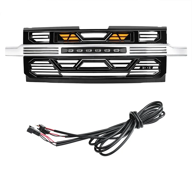 Auto Accessories Chrome Finish Front Bumper Armor Grille With Integrated Amber LED Lights For  1500 WT 2019-2