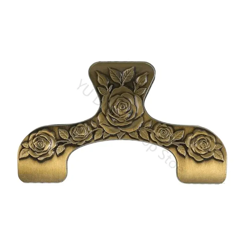 96BA Zinc Metal Book Page Marker Clip with Embossed Floral Pattern for Reading, Journaling, Desk Paper Use and Office Document
