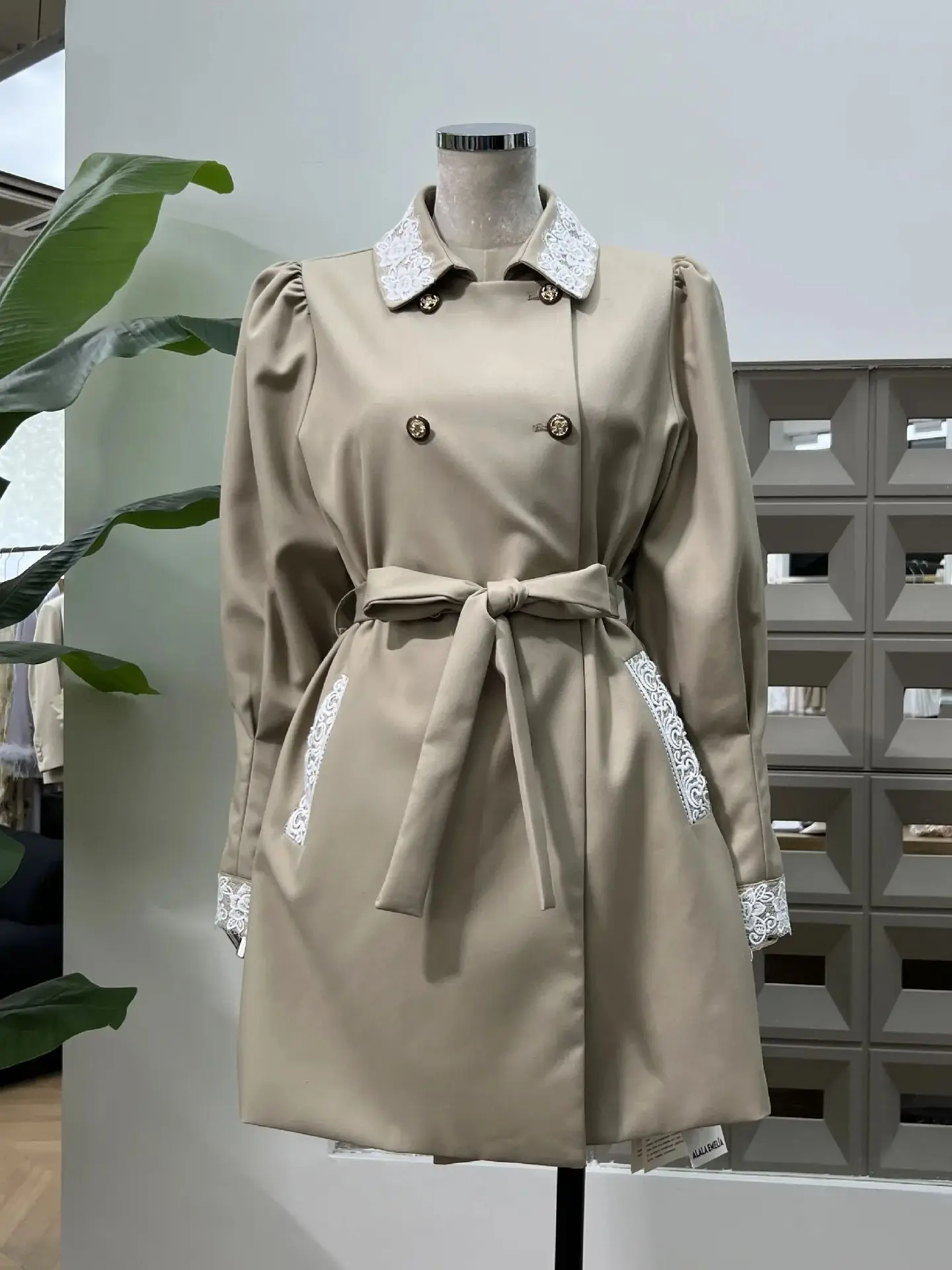 

Женское платье Шикарное элегантное платье с длинными рукавами и воротником с лацканами Тренч с приталенной талией и пуговицами спереди Платья Осеннее вечернее клубное гала-платье