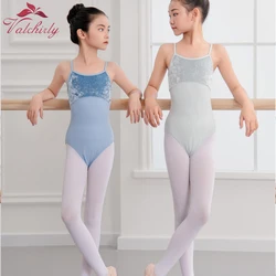 Girls Ballet Leotard Velvet Bodysuit Dance Costume with Lining for Kids