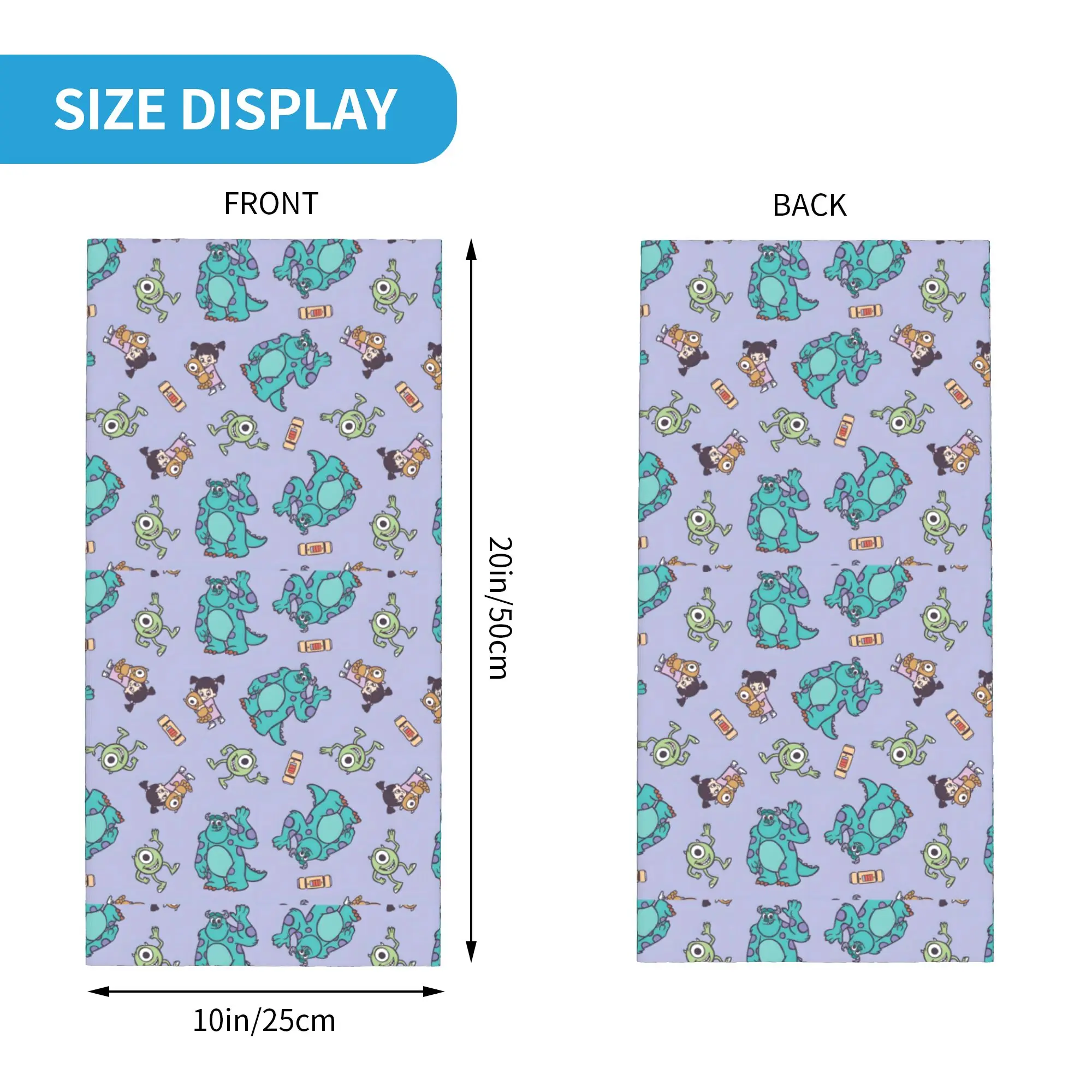 Custom M-Monsters U-University Neck Gaiter Women Men Windproof Winter Cartoon Movie Bandana Scarf for Ski