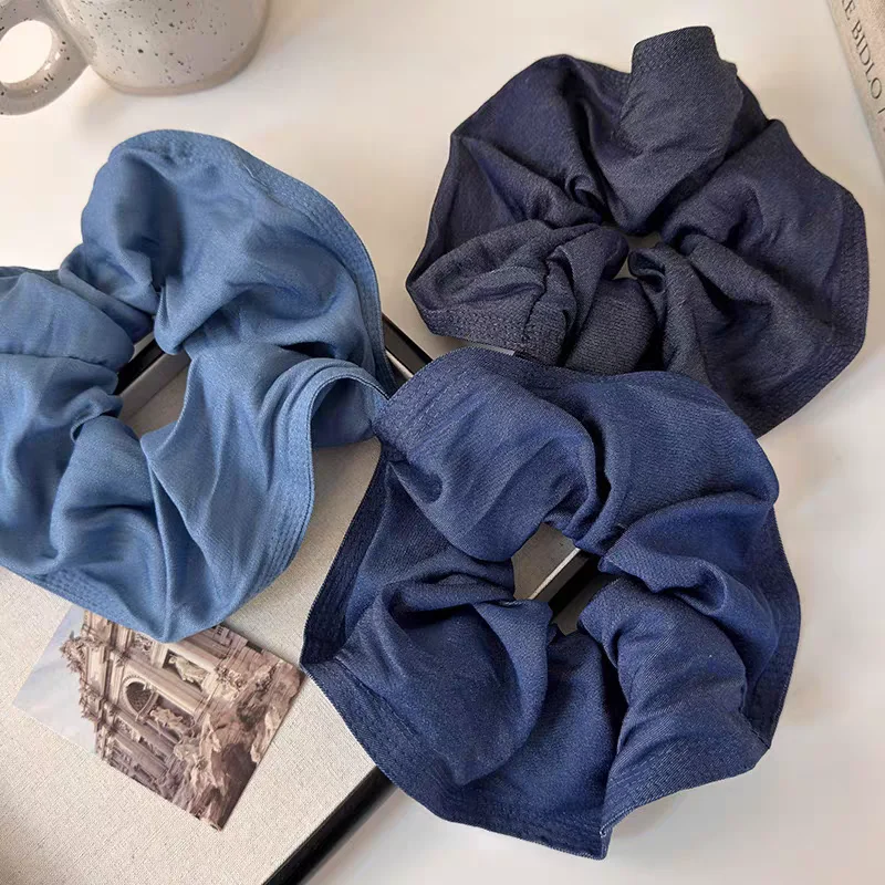 

1PC Good Quality Advanced Denim Vintage Hair Ties for Women Girls Ponytail Holder Hair Scrunchy Rope Accessories
