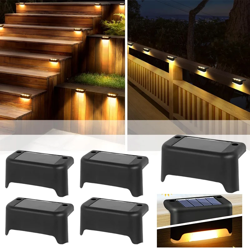 Solar Fence Lights Outdoor Waterproof Solar Powered for Deck Stair Front Porch Balcony Walkway Garden Yard Patio Pool